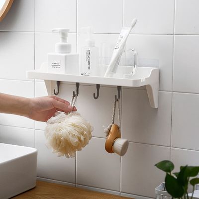 Adhesive Bathroom Shower Caddy No Drilling Installation 6.6 Lbs Bearing Weight Bathroom Shelf Kitchen Holder for Soap Shampoo Shower Gel Towels_img_0