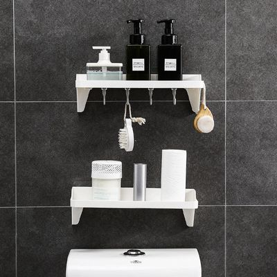 Adhesive Bathroom Shower Caddy No Drilling Installation 6.6 Lbs Bearing Weight Bathroom Shelf Kitchen Holder for Soap Shampoo Shower Gel Towels_img_7
