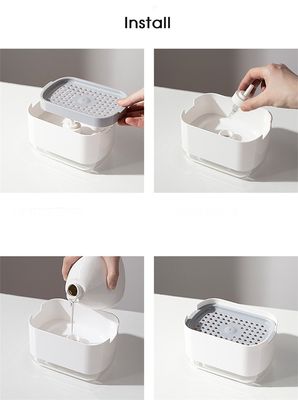 Dish Soap Dispenser for Kitchen Large Capacity Dish Soap Dispenser Convenient Kitchen Soap Dispenser with Sponge Holder 2-in 1 Soap Dispenser for Kitchen Innovation Kitchen Soap Dispenser_img_7