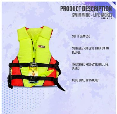 Swimming Life Jacket Green - Size 0_img_1