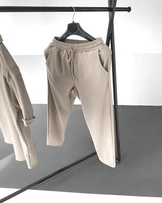 Korean stylish Shirt & Trouser combo set Beige Color_img_2