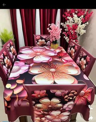 China Premium 3D Print Table Cloth Set_img_5
