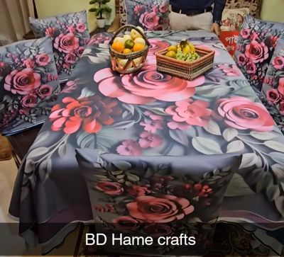 China Premium 3D Print Table Cloth Set_img_8