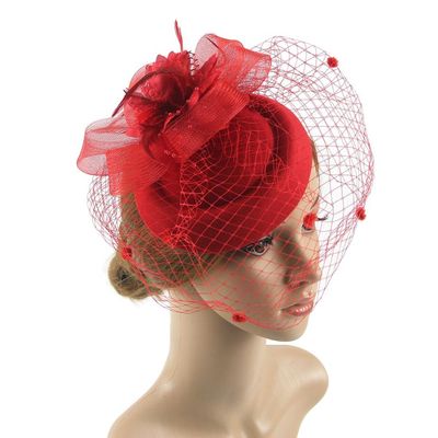 Retro Fascinator Hat women Flower_img_0