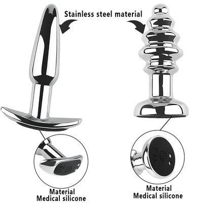Vibrating Metal Anal Plug Smooth Steel Wireless Remote Butt Plug G-spot Stimulator Massager Sex Toys for Men Women Masturbator_img_5