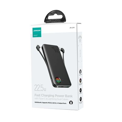 Joyroom JR-L014 22.5W 10000mAh Power Bank with Dual Cables – Black_img_1