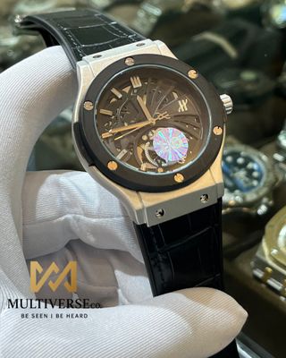 HUBLOT | QUARTZ SWEEP | SILVER BODY BLACK BELT (AA)_img_0