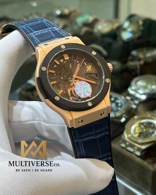 HUBLOT | QUARTZ SWEEP | ROSE GOLD BODY BLUE BELT (AA)_img_0