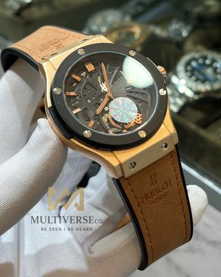 HUBLOT | QUARTZ SWEEP | ROSE GOLD BODY LIGHT BROWN BELT (AA)_img_0