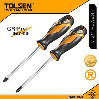 Tolsen 2pcs Screwdriver Set Flat+Star (5.5x100mm + PH1x100mm) Model 20003 & 20007_img_0