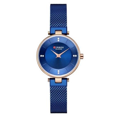 Curren 9031 Ladies Watch- Blue Dial- Rose Golden Bezel- Blue Mesh Chain -TF Code- CR868CF_img_0