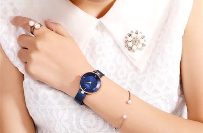 Curren 9031 Ladies Watch- Blue Dial- Rose Golden Bezel- Blue Mesh Chain -TF Code- CR868CF_img_1