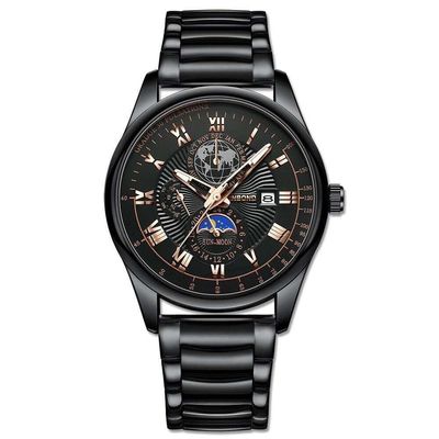 BINBOND B3982 New Style Silver Men Quartz Watch Authentic Stainless Steel Band Water Proof Date Display Dials Decoration Watch_img_2
