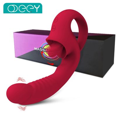 Clitoral Tongue Licking G Spot Vibrator Realistic Big Dildo Clitoralis Stimulator 10 Licking Vibrating Adult Sex Toys for Women_img_0