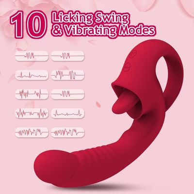 Clitoral Tongue Licking G Spot Vibrator Realistic Big Dildo Clitoralis Stimulator 10 Licking Vibrating Adult Sex Toys for Women_img_2