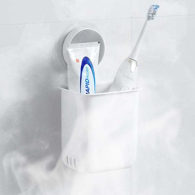 Toothbrush Holders, Bathroom Self Adhesive Shelf Toothbrush Rack Wall Hanging Toothpaste Organizer Kitchen Chopsticks Tableware Drain Storage Box_img_6