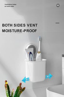 Toothbrush Holders, Bathroom Self Adhesive Shelf Toothbrush Rack Wall Hanging Toothpaste Organizer Kitchen Chopsticks Tableware Drain Storage Box_img_9