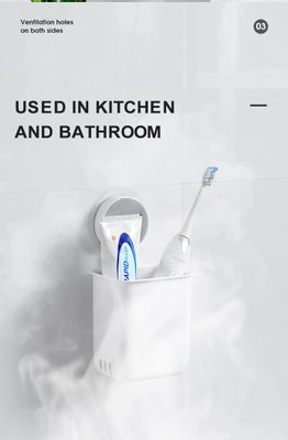 Toothbrush Holders, Bathroom Self Adhesive Shelf Toothbrush Rack Wall Hanging Toothpaste Organizer Kitchen Chopsticks Tableware Drain Storage Box_img_10
