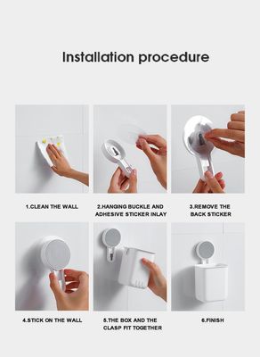 Toothbrush Holders, Bathroom Self Adhesive Shelf Toothbrush Rack Wall Hanging Toothpaste Organizer Kitchen Chopsticks Tableware Drain Storage Box_img_16