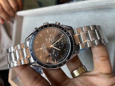 omega speedmaster chorno black dial silver chain aa_img_0