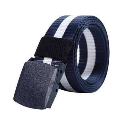 Striped Canvas Men's Belt Lightweight Hard Plastic Buckle Nylon Outdoor Sports Leisure Belt for Men 120cm_img_6