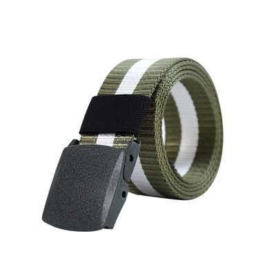 Striped Canvas Men's Belt Lightweight Hard Plastic Buckle Nylon Outdoor Sports Leisure Belt for Men 120cm_img_8