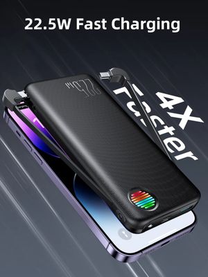 Joyroom JR-L014 22.5W 10000mAh Power Bank with Dual Cables – Black_img_2