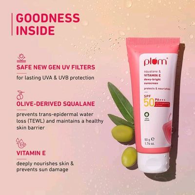 Plum Squalane & Vitamin E Dewy-Bright Sunscreen SPF 50 PA+++ (50g)_img_1