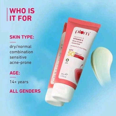 Plum Squalane & Vitamin E Dewy-Bright Sunscreen SPF 50 PA+++ (50g)_img_2