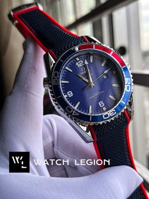 OMEGA SEAMASTER 500 SILVER CASE BLUE DIAL RED BELT_img_0