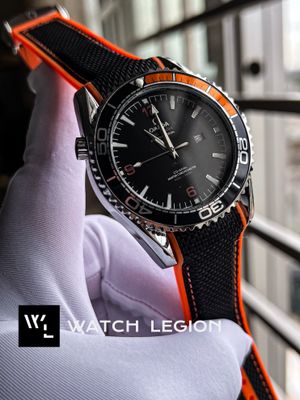 OMEGA SEAMASTER 500 SILVER CASE BLACK DIAL ORANGE BELT_img_0