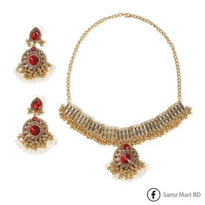 Luxury Premium Quality Indian Style Multi Color Necklace Set_img_6