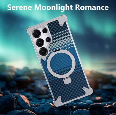 Kevlar Aramid Fiber Texture MagSafe Metal Frameless Shockproof Cover_img_2