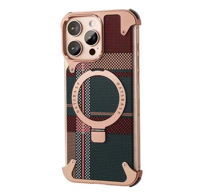 Kevlar Aramid Fiber Texture MagSafe Metal Frameless Shockproof Cover_img_5