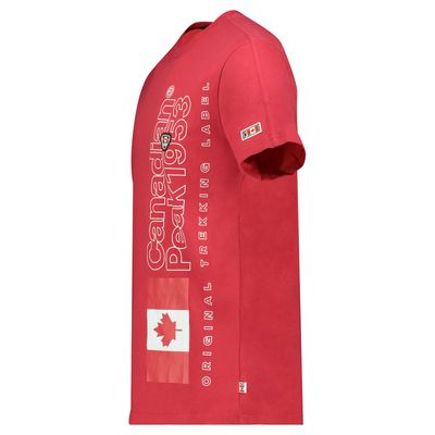 T-Shirt Col Rond avec Impressions et Drapeau Rouge_img_1