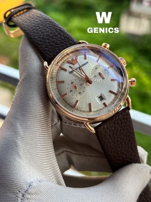Armani Oval Glass Simple Dial Brown Belt Rose Gold Case AA Grade_img_0