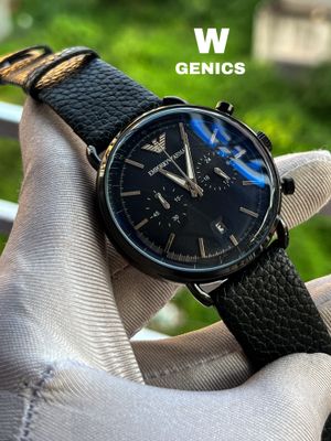 Emporio Armani Oval Glass Simple Dial Black Belt Black Case AA Grade_img_0