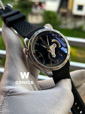 Tag Heur Caliber 36 Black Belt Silver Case Semi AAA Grade_img_0