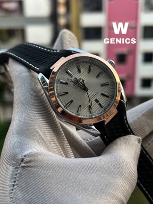 Omega Seamaster Black Belt Rose Gold Vejel Silver Case AA Grade_img_0