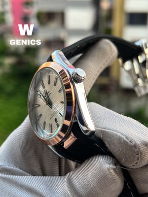 Omega Seamaster Black Belt Rose Gold Vejel Silver Case AA Grade_img_1