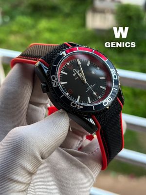 Omega Seamaster 500 Black Case Red/Black Fiber Belt AA Grade_img_0