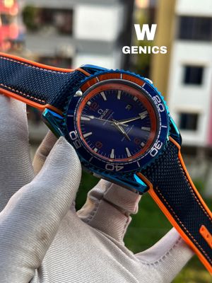 Omega Seamaster 500 Blue Dial Blue Case Orange/Black Fiber Belt AA Grade