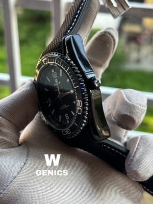 Omega Seamaster 500 Black Dial Black Case Black Fiber Belt AA Grade_img_2