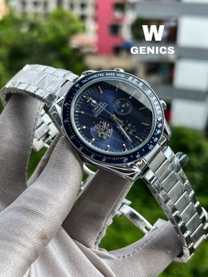 Omega Speedmaster Dark Blue Dial Silver Case Semi AAA Grade_img_0