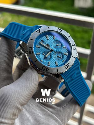 Tag Heur AQUARACER Silver Case Tiffani Dial Sky Blue Belt AA Grade_img_0