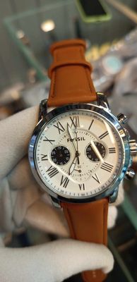 Fossil Q Mustard Belt White Dial Black Sub Silver Case Black Digits_img_0