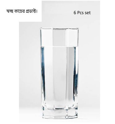 8 Corner Design Water Glass Set - Drink In Style 6-Piece Set - Transparent Glassware - 325Ml-35_img_1