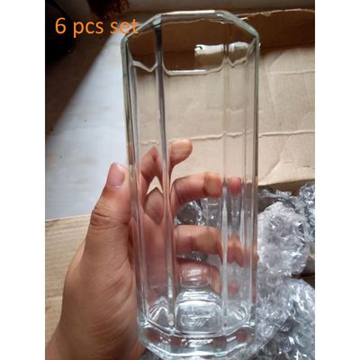 8 Corner Design Water Glass Set - Drink In Style 6-Piece Set - Transparent Glassware - 325Ml-35_img_4