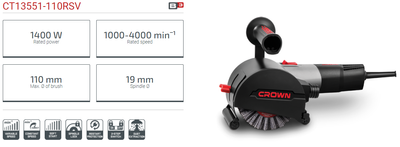 CROWN Professional Burnishing Machine ( Polisher ), 1400W, 110mm; CT13551 - 110RSV_img_6