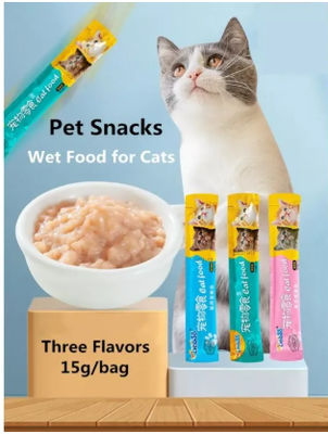 Liebao Wet Cat Stick Treats Snack 15G, CAT FOOD STRIP STICK TREATS -1pc 10 gm_img_1